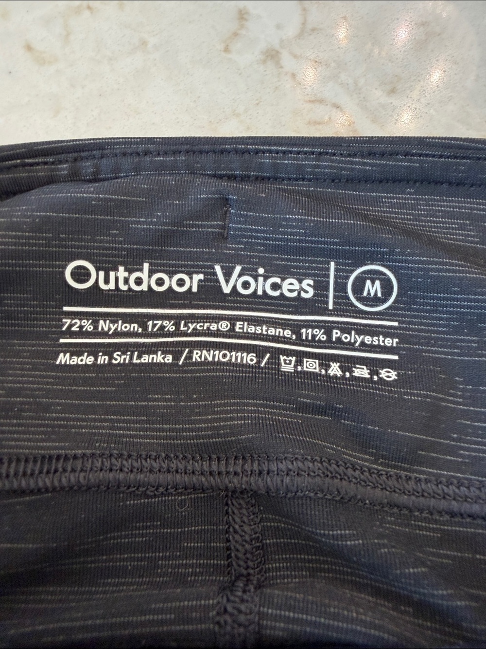 Outdoor Voices Black Heathered Active Leggings - M